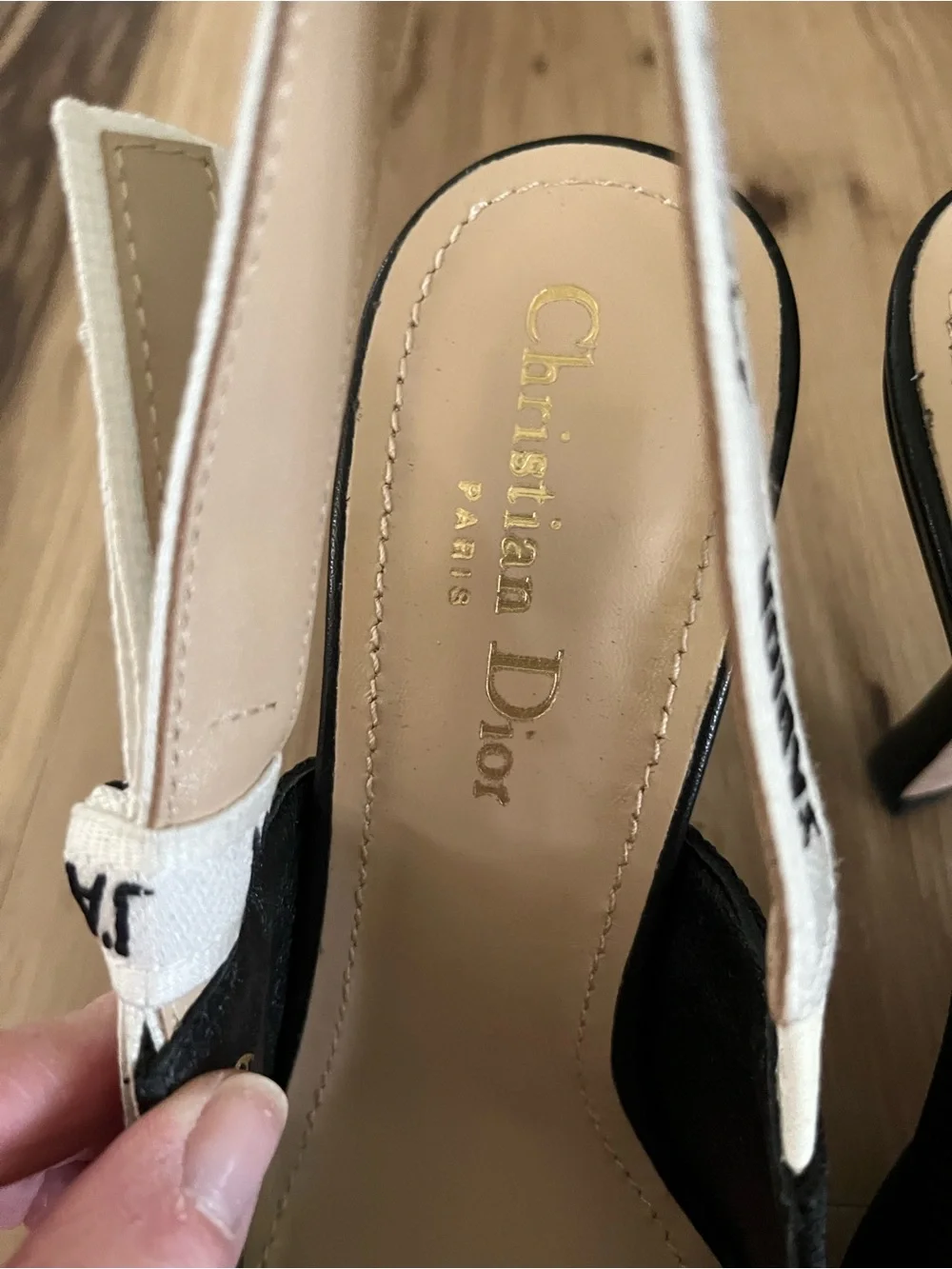 Christian Dior J’Adior Slingback Heels Black EU 39 US 9 Pointed Toe Iconic Style